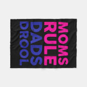Womens Moms Rule Dads Drool Funny Mother's Day Gra フリースブランケット (正面(横))