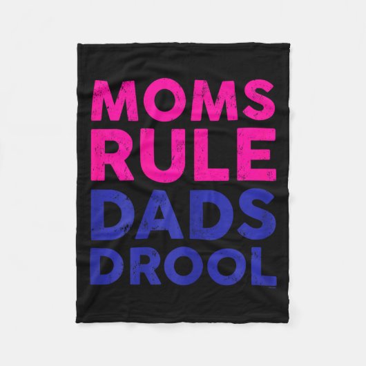 Womens Moms Rule Dads Drool Funny Mother's Day Gra フリースブランケット (正面)
