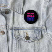 Womens Moms Rule Dads Drool Funny Mother's Day Gra 缶バッジ (インサイチュ)