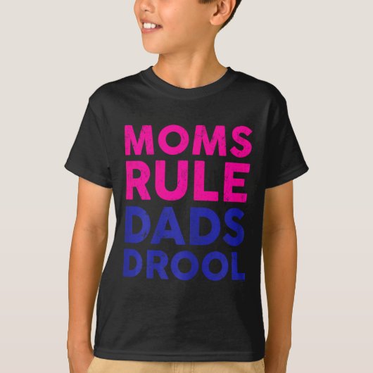Womens Moms Rule Dads Drool Funny Mother's Day Gra Tシャツ (正面)