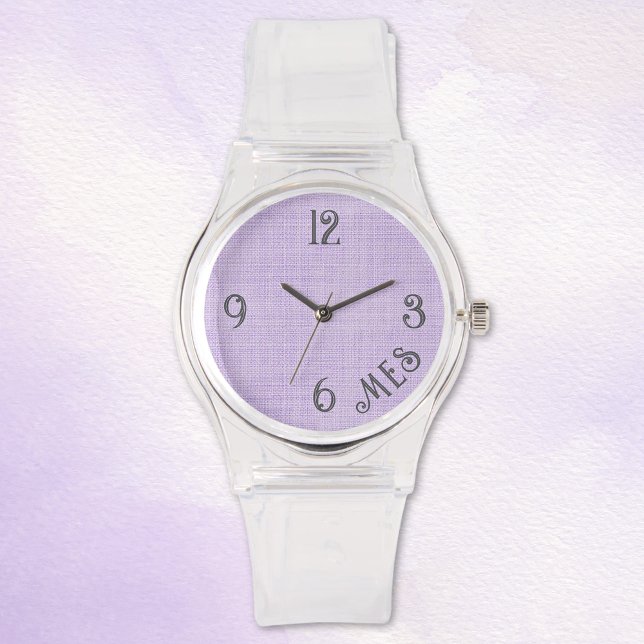 Women's Monogram Lavender Clear Silicone Watch 腕時計 (クリエイターアップロード済み)