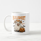 Womens Moo... I Mean Boo Bullsheet Highland Cow Gh コーヒーマグカップ (左)
