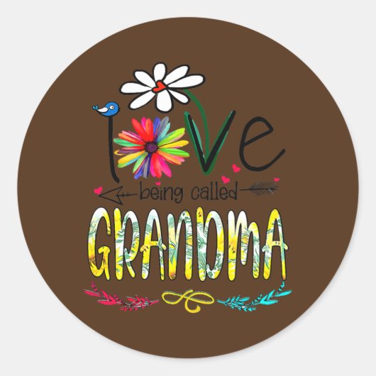 Womens Mother's Day Womens I Love Being Called ラウンドシール (正面)