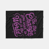 Womens Motivation Be The Change You Wio See In The フリースブランケット (正面(横))