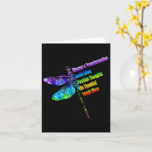 Womens Motivational Insration Gift Dragonfly カード (黄色い花)