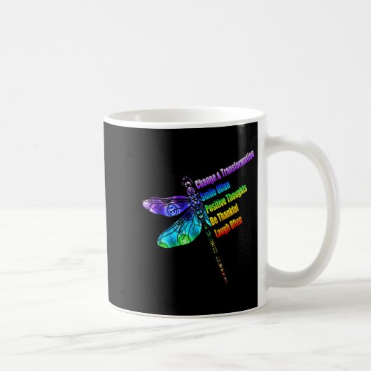 Womens Motivational Insration Gift Dragonfly コーヒーマグカップ (右)
