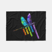 Womens Motivational Insration Gift Dragonfly フリースブランケット (正面(横))