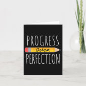 Womens Motivational Progress Over Perfection Back カード (正面)