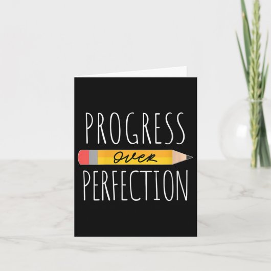 Womens Motivational Progress Over Perfection Back  カード (正面)
