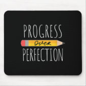 Womens Motivational Progress Over Perfection Back  マウスパッド (正面)