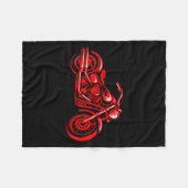 Women's Motorcycle Heart Biker Valentines Day Ride フリースブランケット (正面(横))