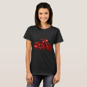 Women's Motorcycle Heart Biker Valentines Day Ride Tシャツ (正面フル)