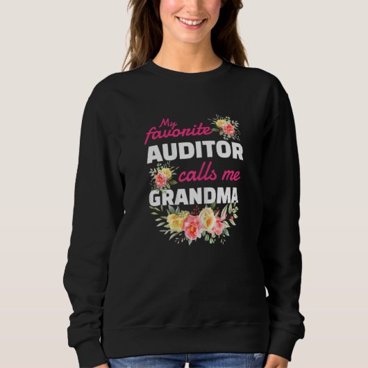 Womens My Favorite Auditor Calls Me Grandma Grandc スウェットシャツ (正面)