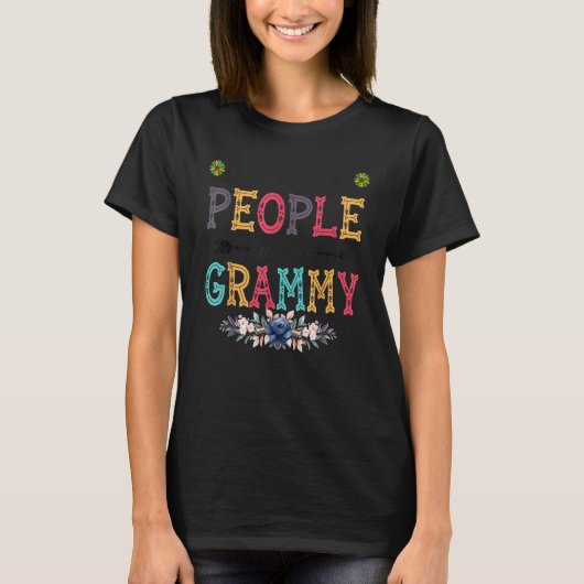 Womens My Favorite People Call Me Grammy Flower Tシャツ (正面)