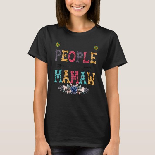 Womens My Favorite People Call Me Mamaw Flower Tシャツ (正面)