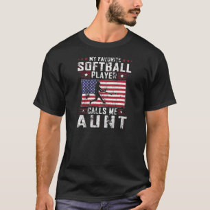 Womens My Favorite Softball Player Calls Me Aunt M Tシャツ