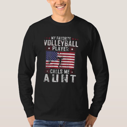 Womens My Favorite Volleyball Player Calls Me Aunt Tシャツ (正面)