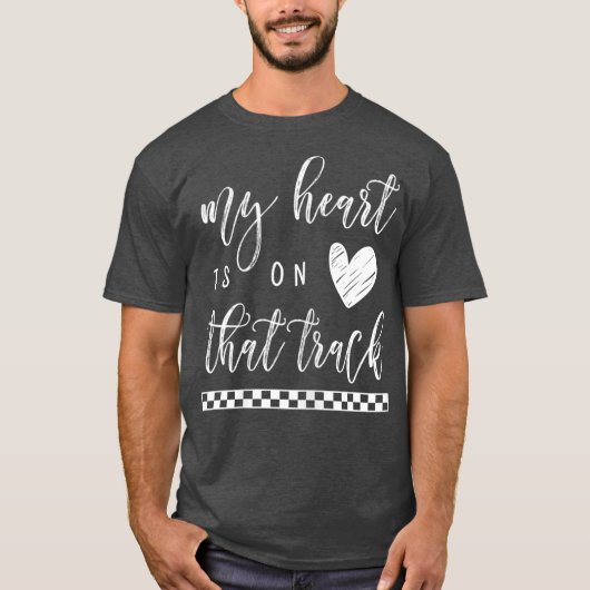 Womens My Heart Is On That Track  Motocross BMX Tシャツ (正面)