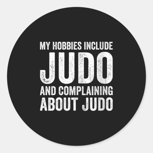 Womens My Hobbies Include Judo Funny Judoka V-neck ラウンドシール (正面)