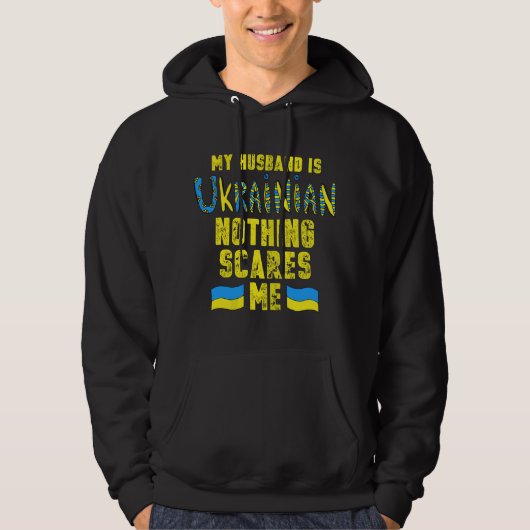 Womens My husband Is Ukrainian Ukraine Flag Ukrain パーカ (正面)