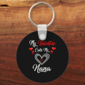 Womens My Valentine Calls Me Nana Shirt Valentines キーホルダー (正面)