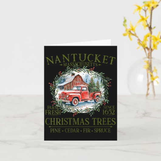 Womens Nantucket Ma Farm Fresh Christmas Trees Gre カード (黄色い花)