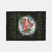 Womens Nantucket Ma Farm Fresh Christmas Trees Gre フリースブランケット (正面(横))