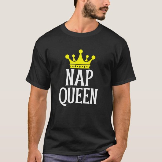 Women's Nap Queen Pajama Sleepwear Crown Sleep Lov Tシャツ (正面)