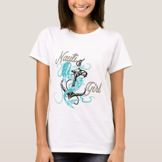 Women's Nautical Nauti Girl Seafoam Mermaid Tshirt Tシャツ