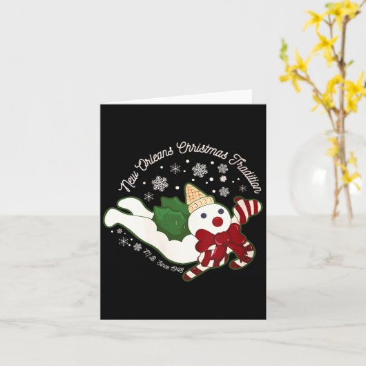 Womens New Orleans Mr Bingle Christmas Tradition S カード (黄色い花)