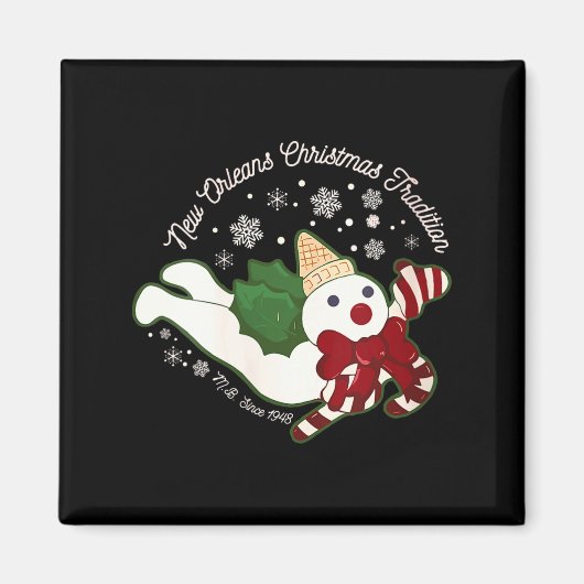 Womens New Orleans Mr Bingle Christmas Tradition S マグネット (正面)
