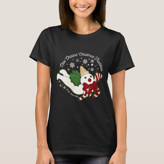 Womens New Orleans Mr Bingle Christmas Tradition S Tシャツ (正面)