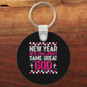 Womens New Year New Challenges Same Great God 2026 キーホルダー (正面)