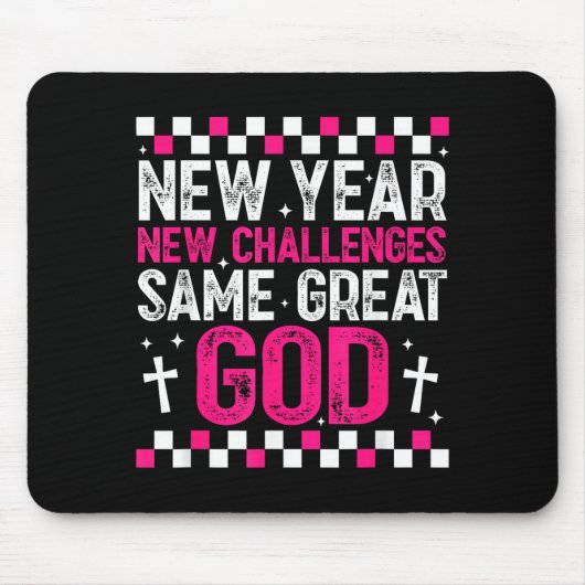 Womens New Year New Challenges Same Great God 2026 マウスパッド (正面)