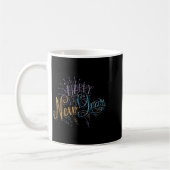 Womens New Years Eve Celebration Confetti Firework コーヒーマグカップ (左)