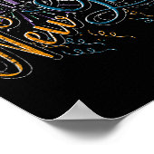 Womens New Years Eve Celebration Confetti Firework ポスター (角)