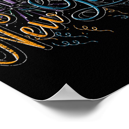 Womens New Years Eve Celebration Confetti Firework ポスター (角)