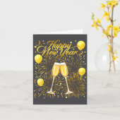 Womens New Years Eve Party Sylvester 2026 Happy Ne カード (黄色い花)