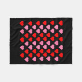 Women's Nk And Red Hearts Lovers Funny Valentine’s フリースブランケット (正面(横))