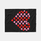 Women's Nk And Red Hearts Lovers Funny Valentine’s フリースブランケット (正面(横))