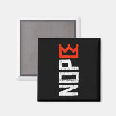 Womens No Kings Protest Sign Vertical Nope V-neck マグネット (正面/裏面)