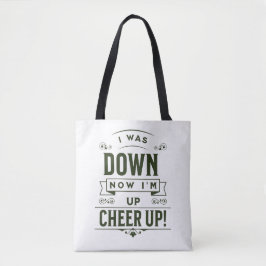 WOMEN'S NOW I'M UP CHEER UP WHITE TOTE BAG トートバッグ