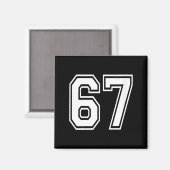 Womens Number 67 Numbered Uniform Srts Jersey Team マグネット (正面/裏面)