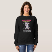 Womens Nursicorn Midwife Dabbing Unicorn Midwife スウェットシャツ (正面フル)