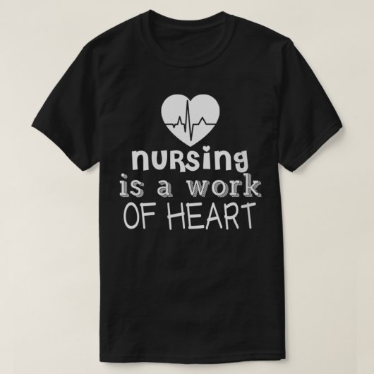 Womens Nursing Is A Work Of Heart  Funny Nurse VNe Tシャツ (デザイン正面)