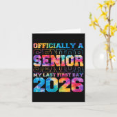 Womens Officially Senior 2026 My Last First Day Cl カード (黄色い花)