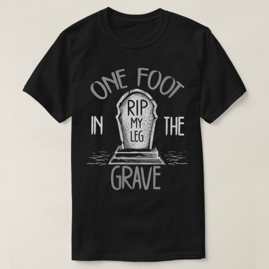Womens One足In The Grave Leg Amputee VNeck Tシャツ (デザイン正面)