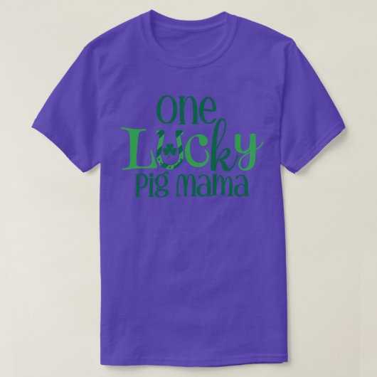 Womens One Lucky Pig Mama Shamrock Leaf St Patrick Tシャツ (デザイン正面)