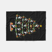 Womens Orca Christmas Tree Lights Funny Sea Animal フリースブランケット (正面(横))