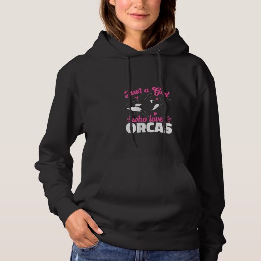 Womens  Orca  Just A Girl Who Loves Orcas Whales V パーカ (正面)